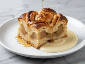 Rosh Hashanah Apple Honey Challah Bread Pudding - featured image