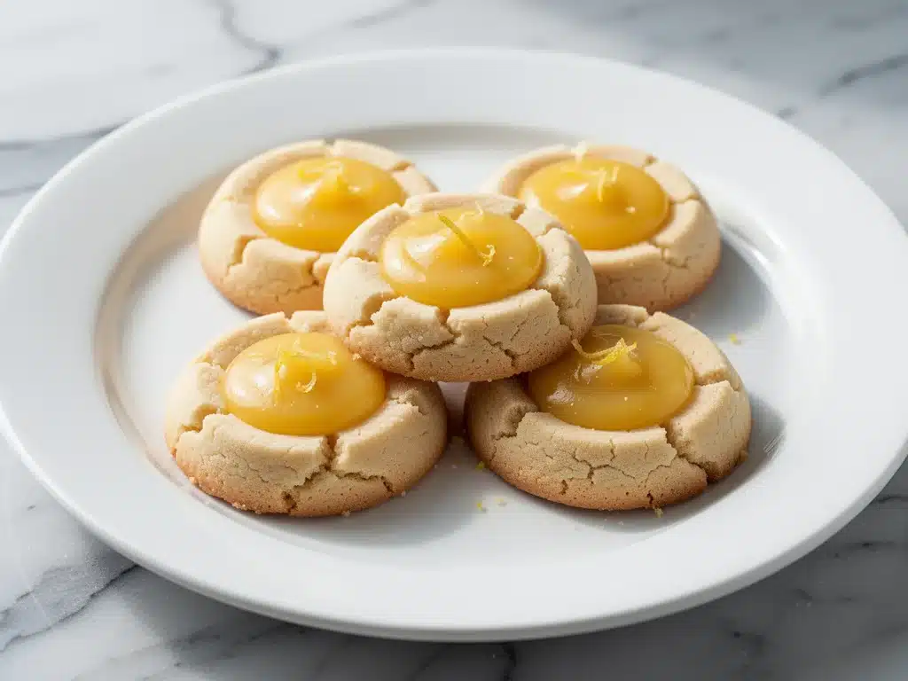 small batch lemon curd thumbprint cookies - featured image
