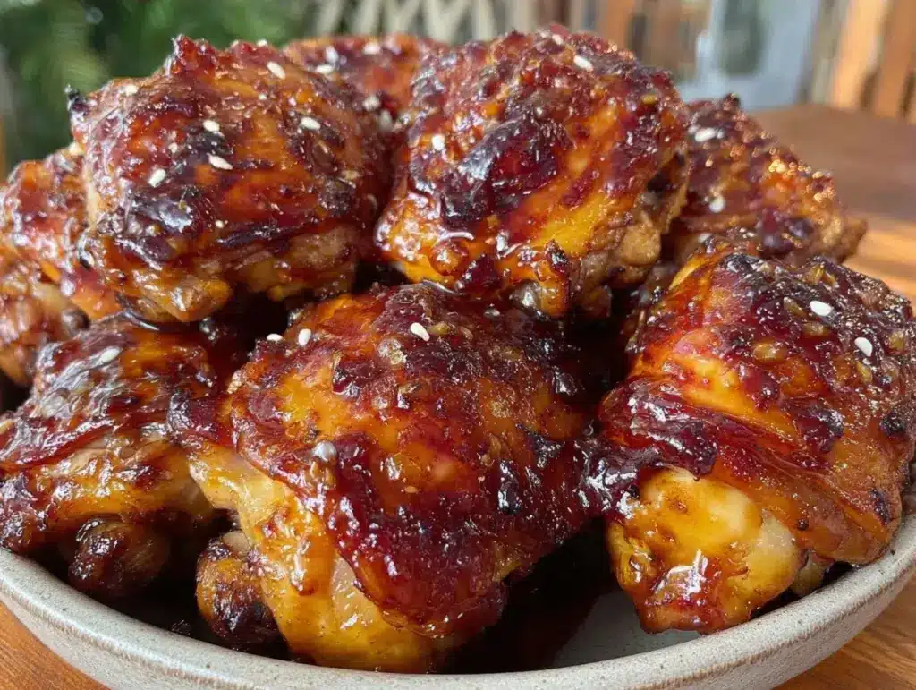 Sticky Baked Sesame Chicken Thighs - featured image
