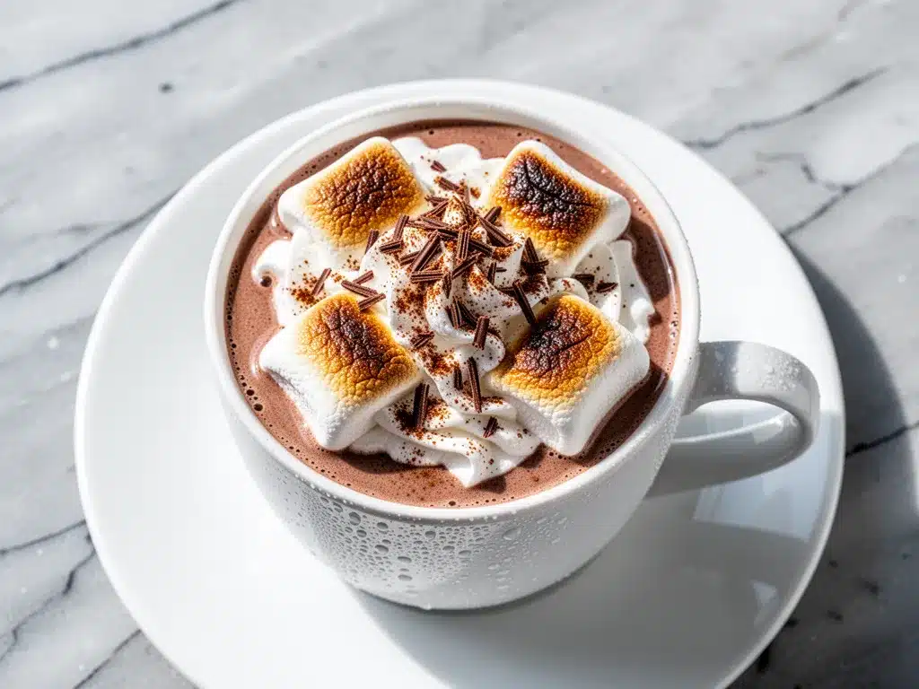 First Day of Fall Toasted Marshmallow Maple Hot Chocolate 4 toasted marshmallow maple hot chocolate preparation steps