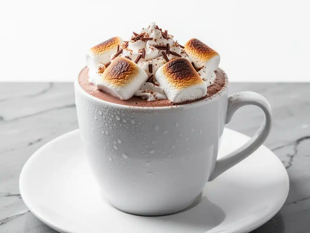 toasted marshmallow maple hot chocolate - featured image
