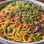 vegan peanut sesame noodles - featured image