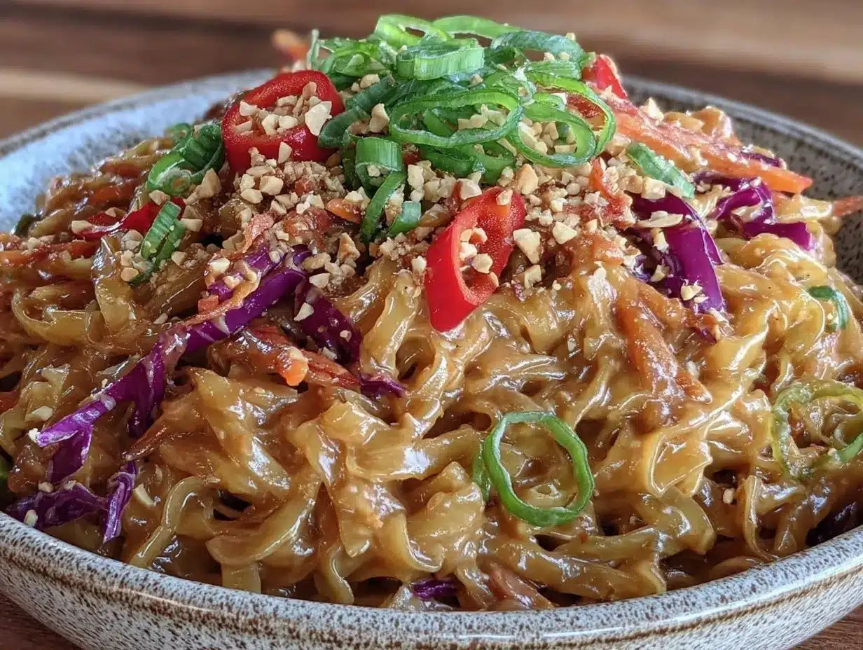 Vegan Peanut Sesame Noodles: 1 Trick for Crunch 4 vegan peanut sesame noodles preparation steps